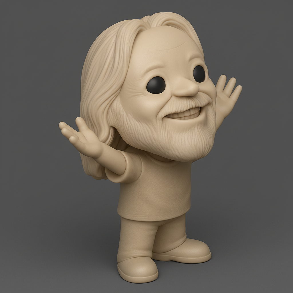 face to 3d model ai-3D portrait printing from photo_Cheery Bearded Buddy Figurine - Fun 3D Print!