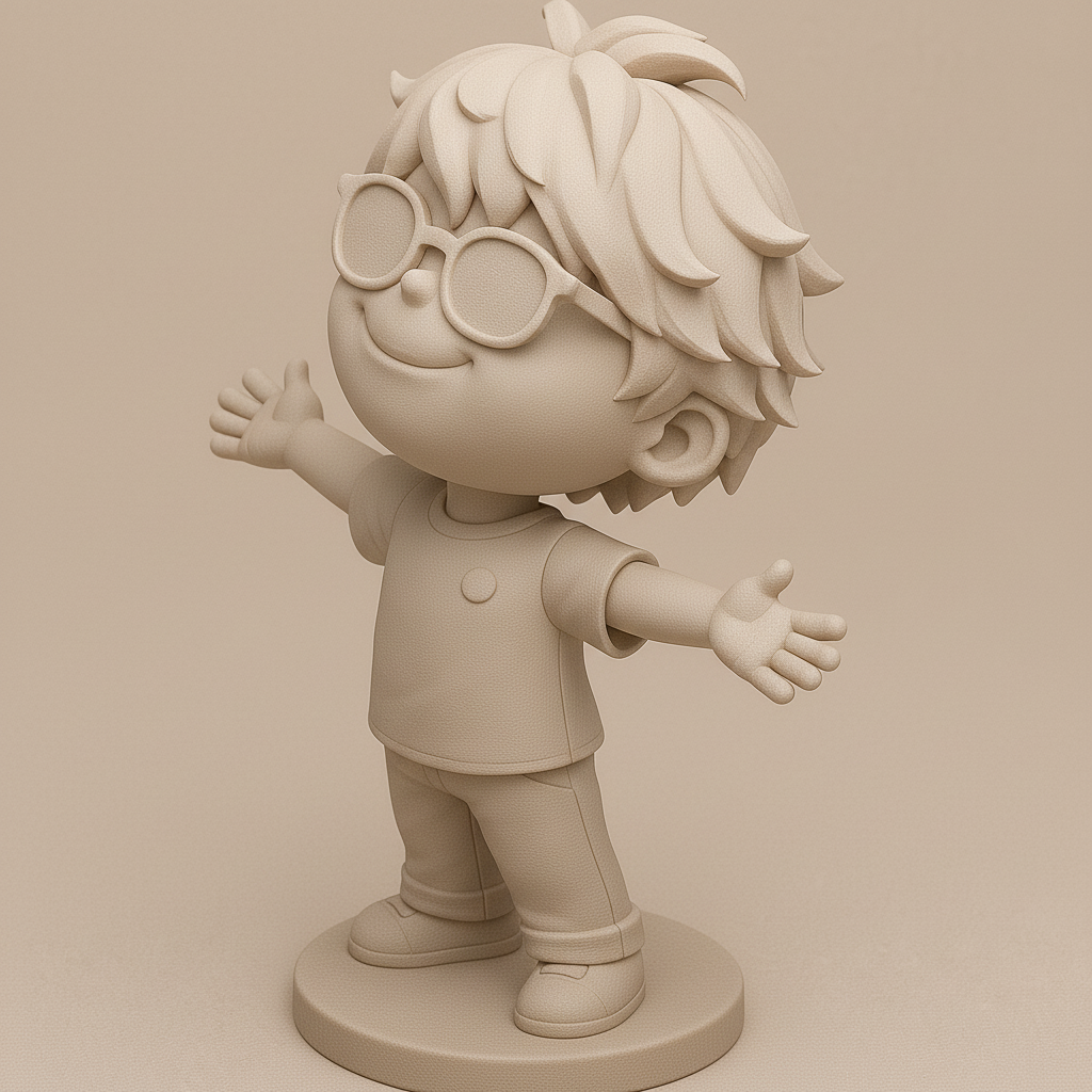 face anatomy 3d model-create 3d face model from photo_Cheerful 3D Kid Figurine with Sunglasses