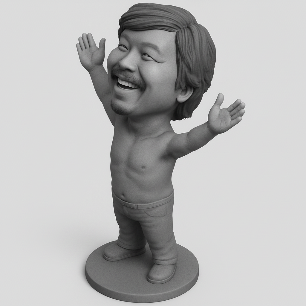 silhouette 3d printer maker-3d portrait printing_Joyful Embrace Bobblehead Figurine