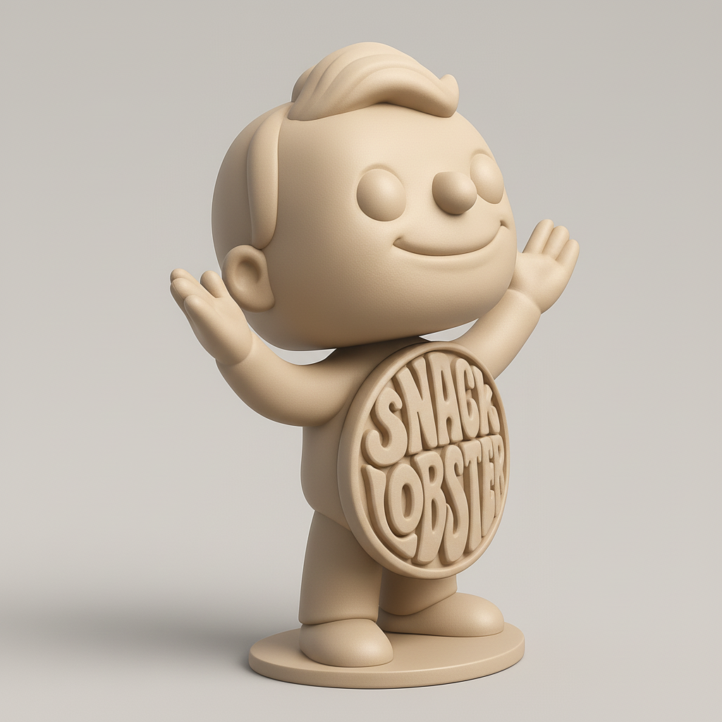 face anatomy 3d model-create 3d face model from photo_Snack Lobster Character: Your Quirky Desk Companion