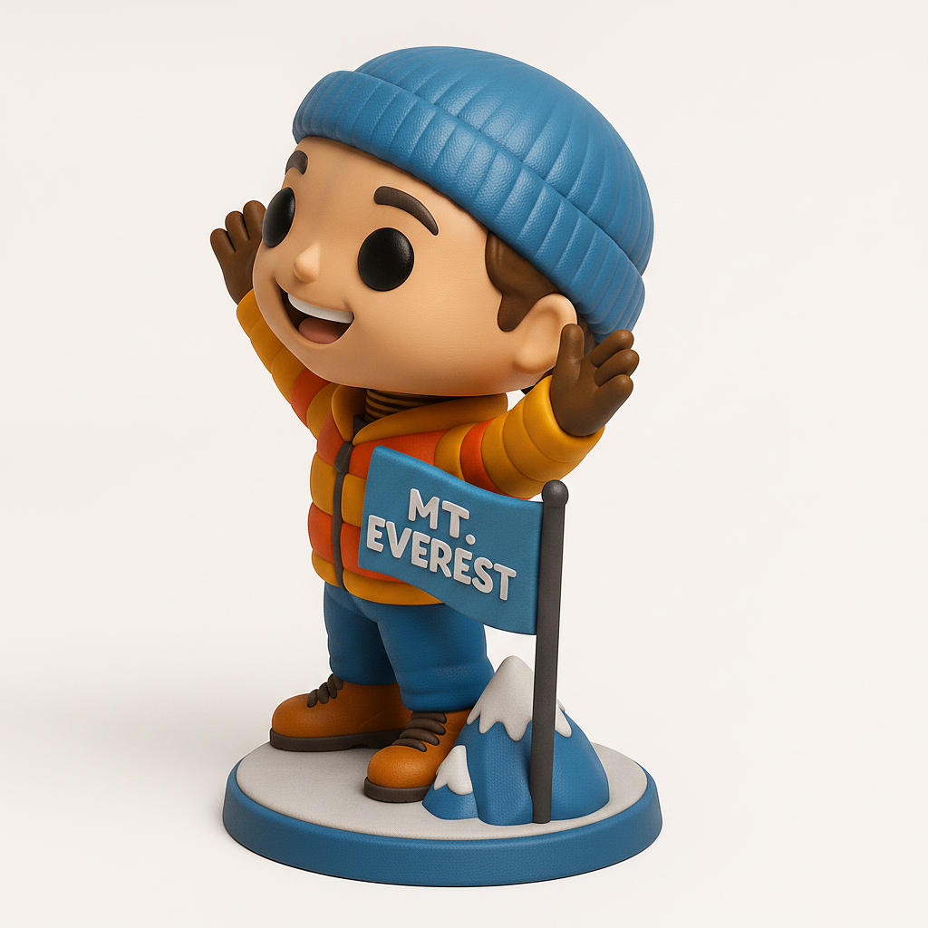 face to 3d model ai-3D portrait printing from photo_Summit Hero: Funko-Style Mt. Everest Climber