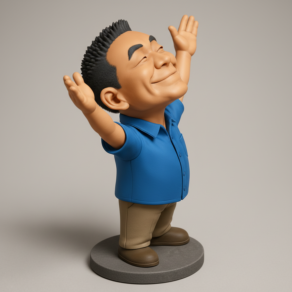 face anatomy 3d model-create 3d face model from photo_Uplifting Happy Man Desktop Figurine