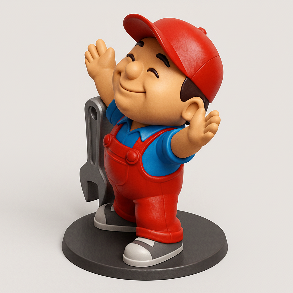 face to 3d model ai-3D portrait printing from photo_Happy Helper Figurine: Print Your Own Smiling Mechanic!