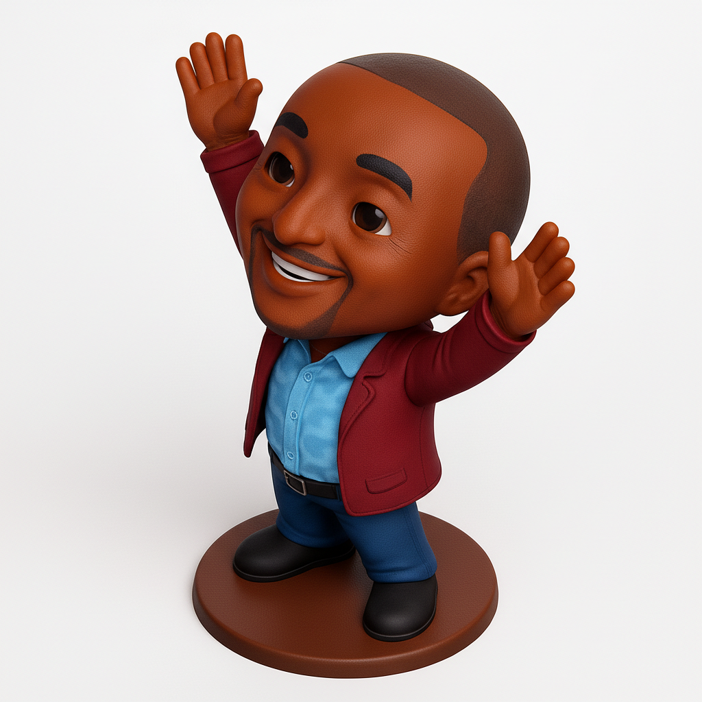 face anatomy 3d model-create 3d face model from photo_Smiling Man Positive Vibe Desk Buddy