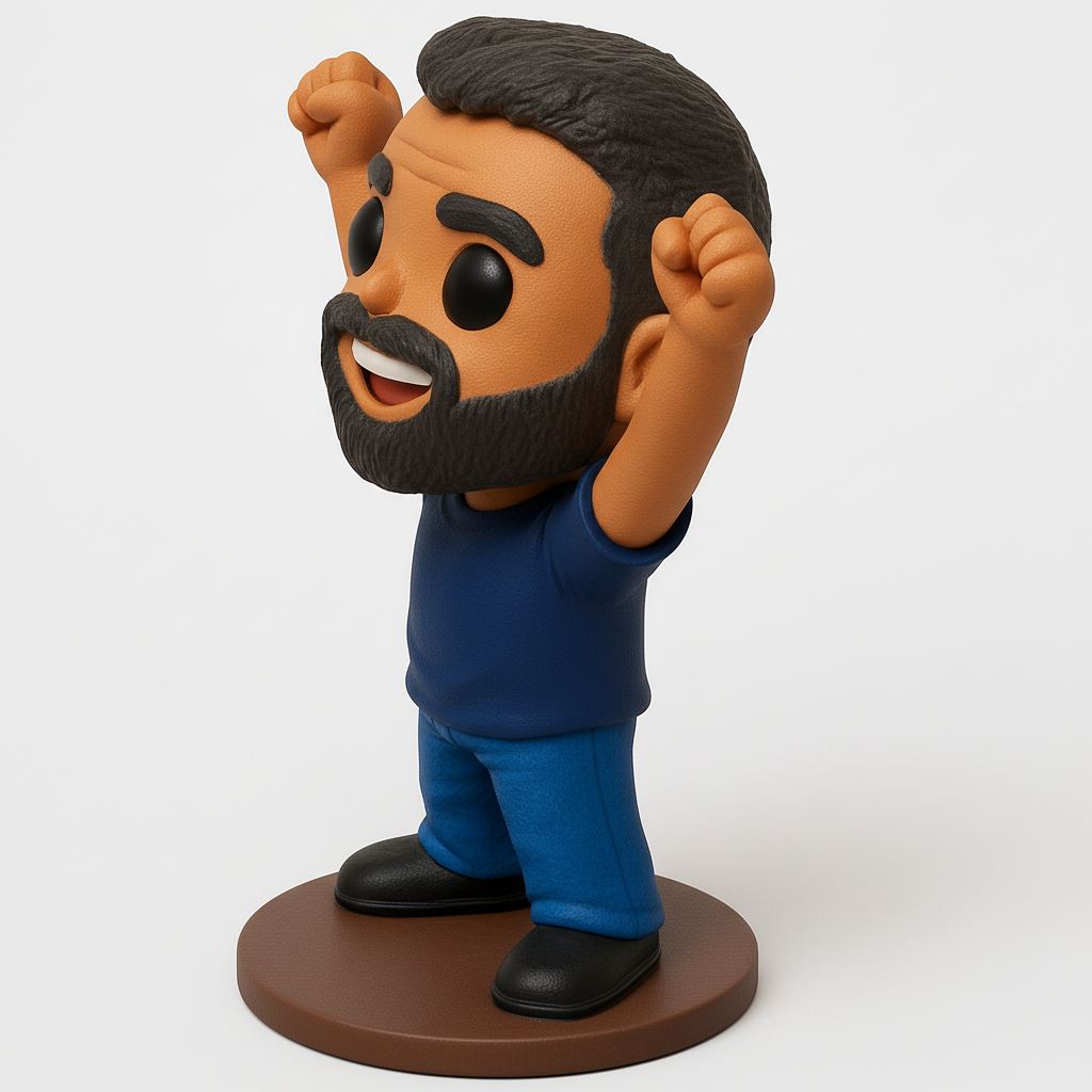 face to 3d model ai-3D portrait printing from photo_Joyful Victory Figurine: Celebrate Every Win!