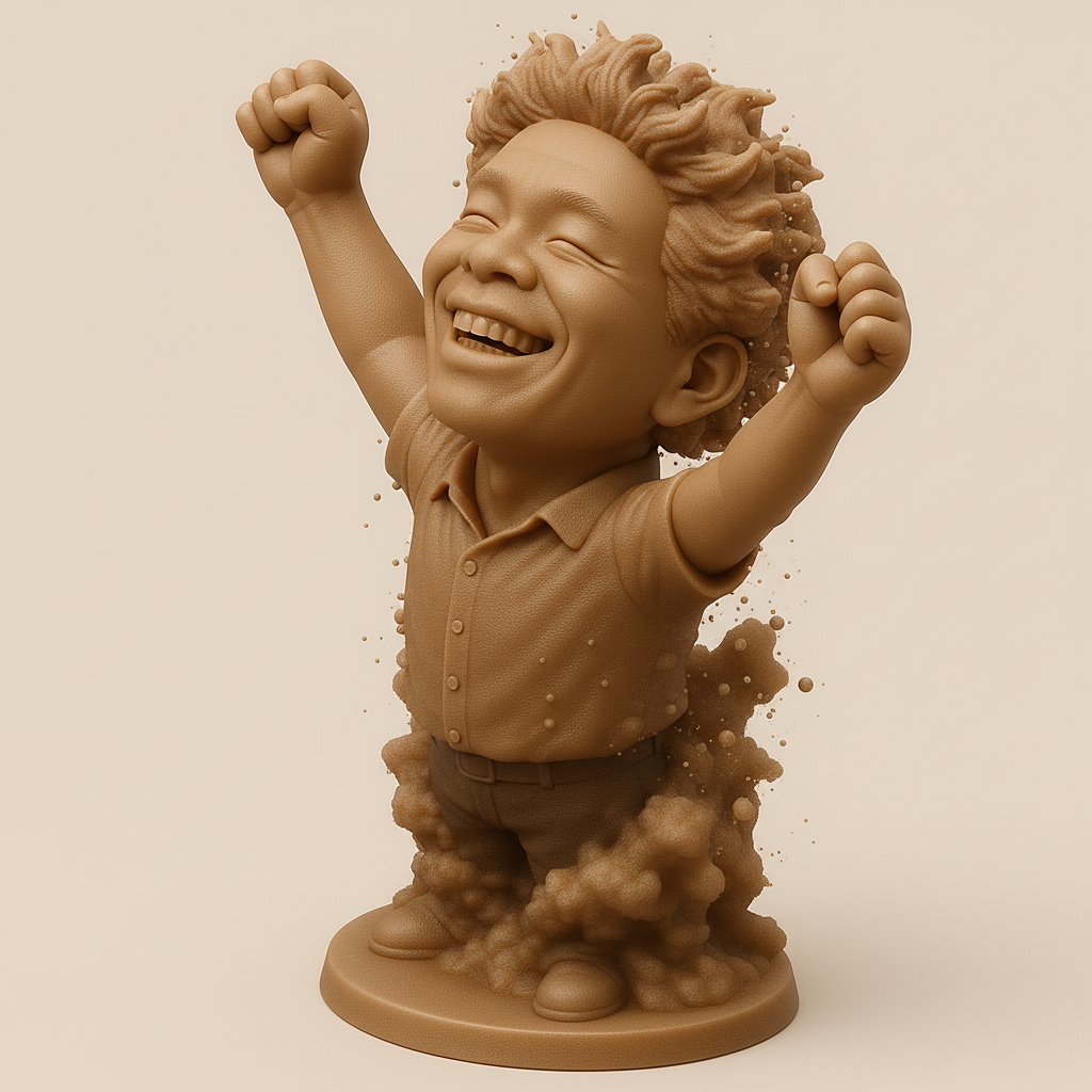 face anatomy 3d model-create 3d face model from photo_Joyful Celebration Figure