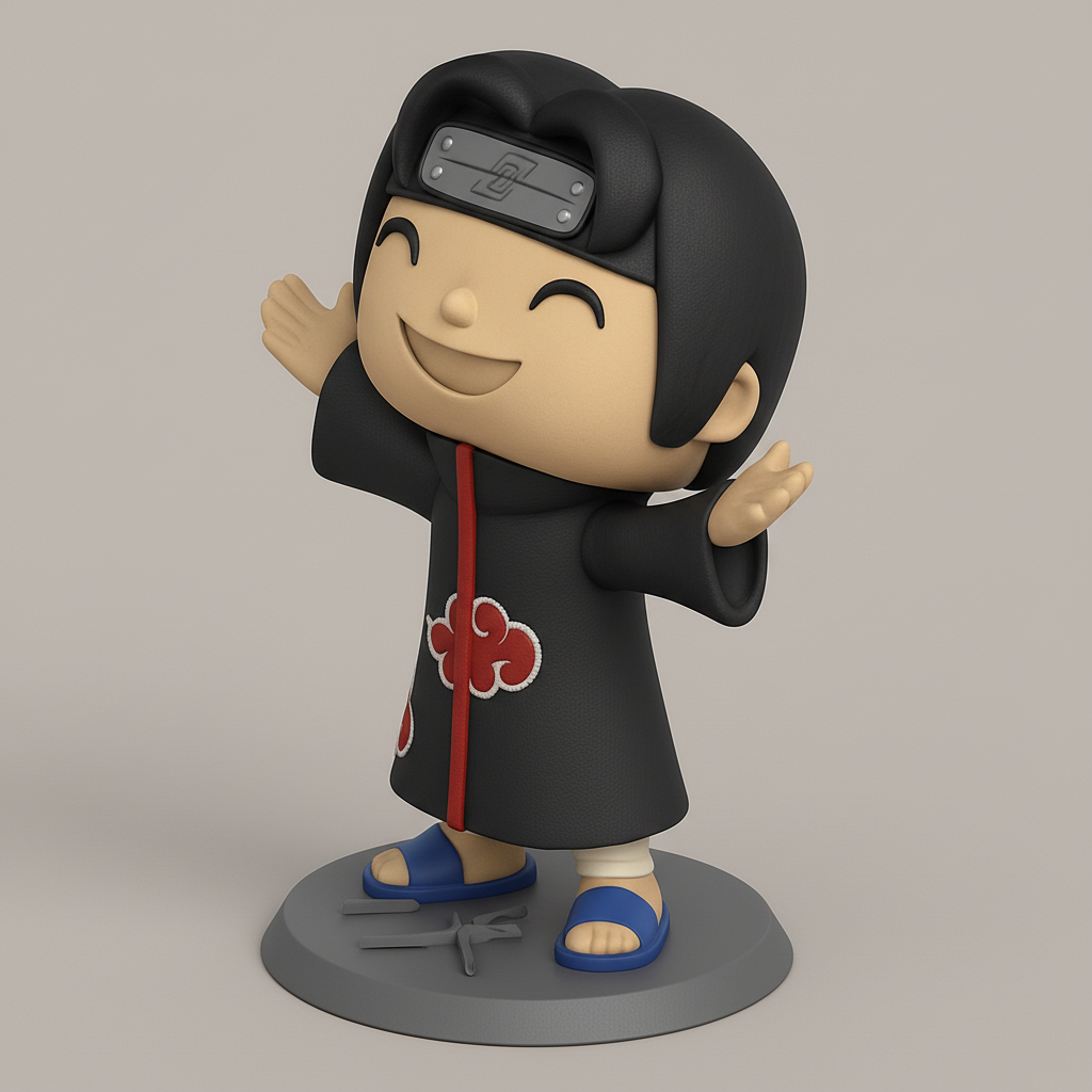face anatomy 3d model-create 3d face model from photo_Chibi Itachi Akatsuki Smile - Embrace Your Inner Ninja!