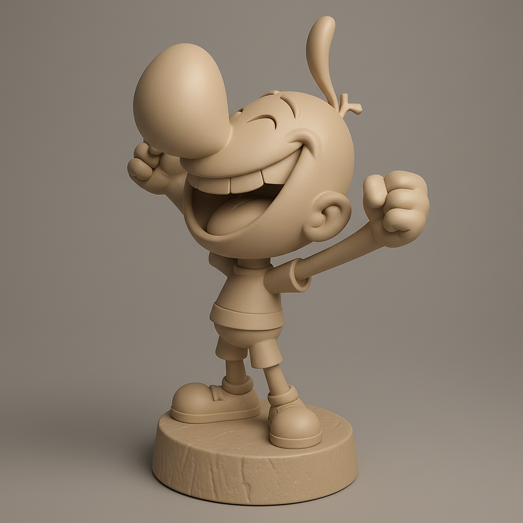 silhouette 3d printer maker-3d portrait printing_Joyful Character Figurine for 3D Printing