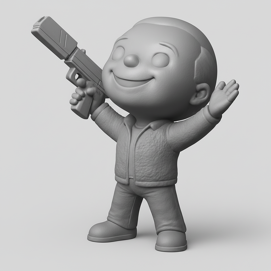 face anatomy 3d model-create 3d face model from photo_Smiling Blaster Boy Figurine - Display & Collect!