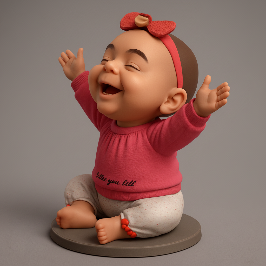face anatomy 3d model-create 3d face model from photo_Happy Baby Figurine - Spread Smiles & Warmth