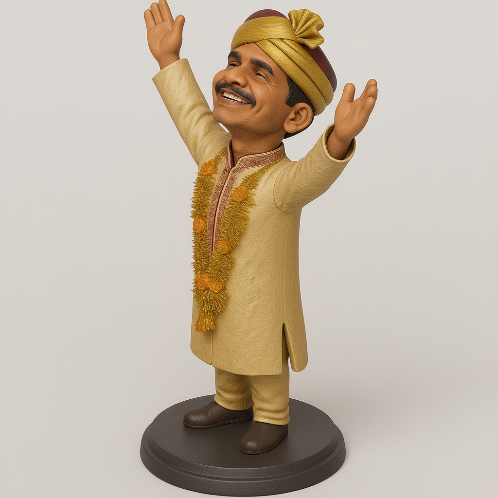 silhouette 3d printer maker-3d portrait printing_Joyful Celebratory Figure for Festive Decor