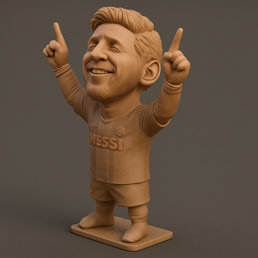 face anatomy 3d model-create 3d face model from photo_Messi Celebration Figurine - Iconic Football Legend