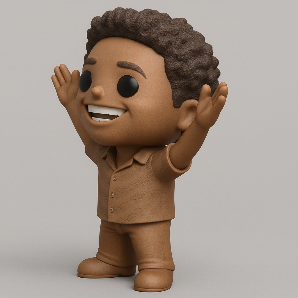 face to 3d model ai-3D portrait printing from photo_Enthusiastic Pop-Style Collectible Figure