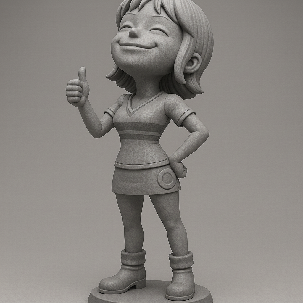 face anatomy 3d model-create 3d face model from photo_Cheerful Character Figurine