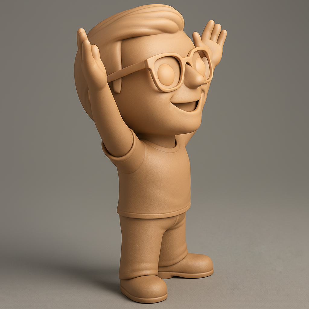 face to 3d model ai-3D portrait printing from photo_Uplifting Desk Buddy: Celebrate Joy with This Happy Friend!