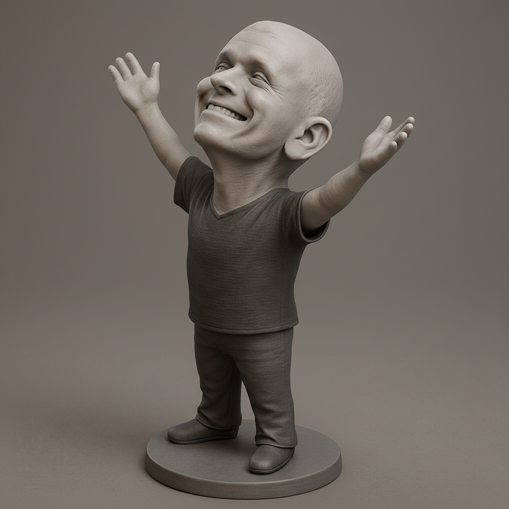 face anatomy 3d model-create 3d face model from photo_Joyful Spirit Figurine: Celebrate & Inspire