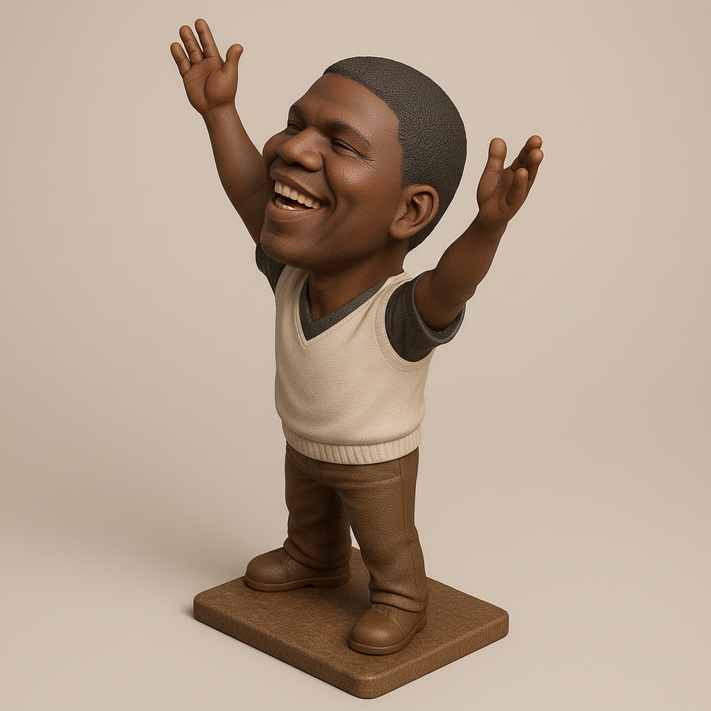 silhouette 3d printer maker-3d portrait printing_Joyful Character Pose 3D Model