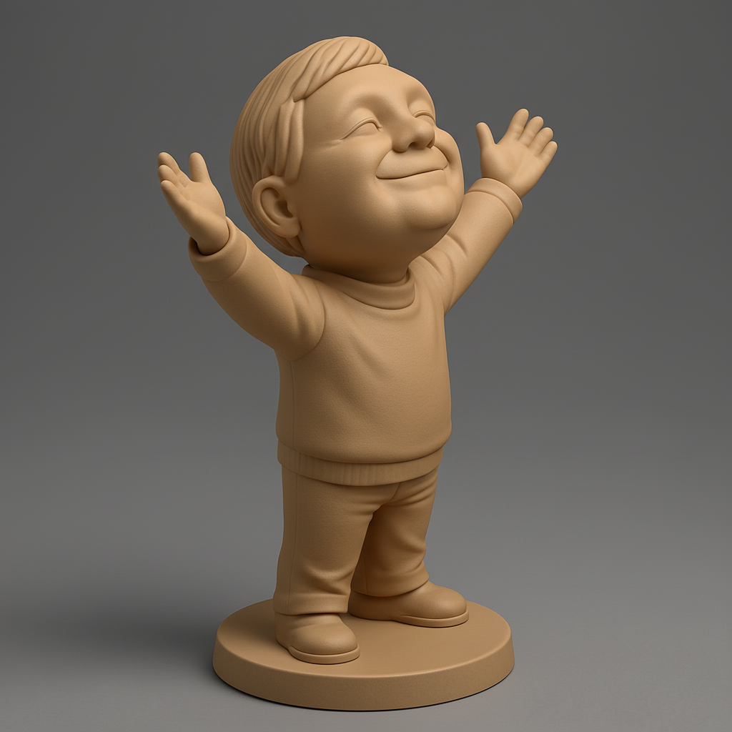 face anatomy 3d model-create 3d face model from photo_Joyful Boy Embrace Statue - Spread Happiness!