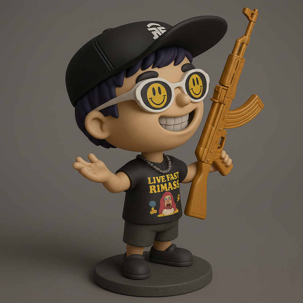 silhouette 3d printer maker-3d portrait printing_Stylish Action Figure with Attitude