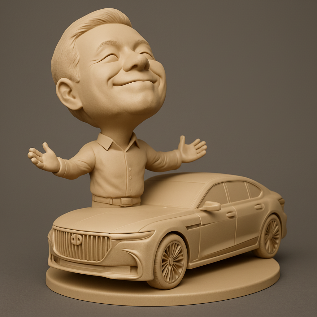 face to 3d model ai-3D portrait printing from photo_Dream Car Owner Desk Display - Celebrate Success