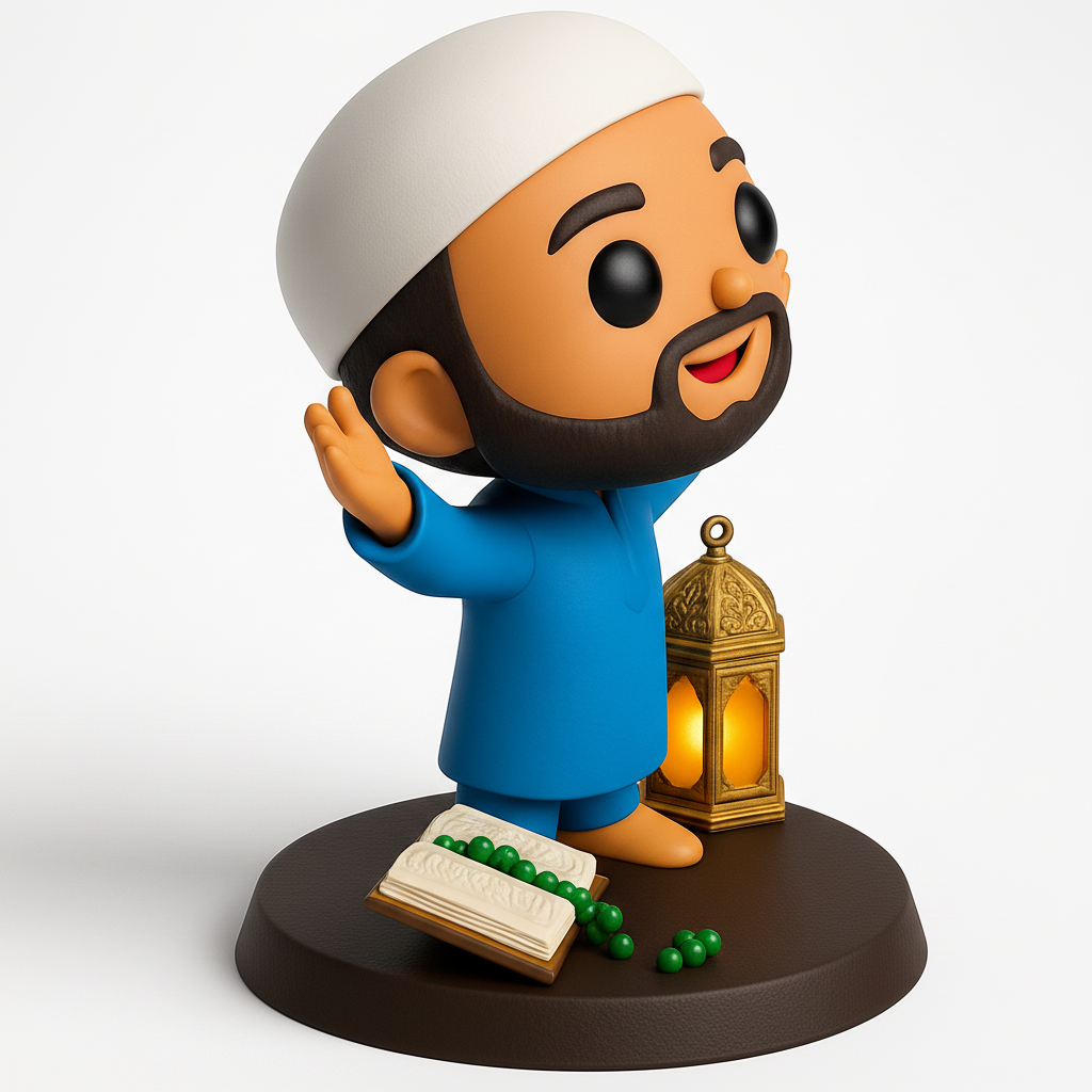 face to 3d model ai-3D portrait printing from photo_Celebrate Eid & Ramadan: Joyful Muslim Figure 