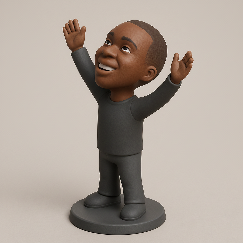 face anatomy 3d model-create 3d face model from photo_Celebrate Victory: Uplifting 3D Figurine