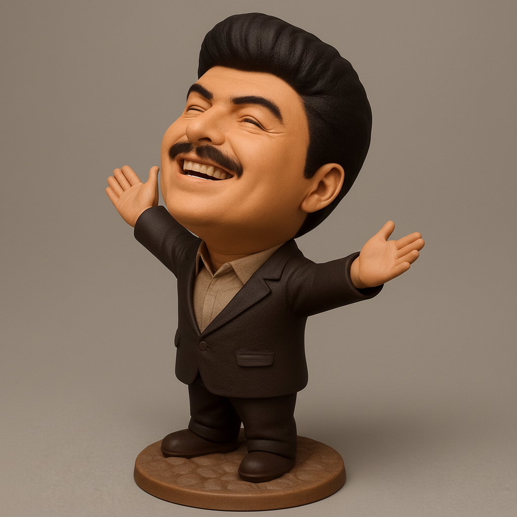 silhouette 3d printer maker-3d portrait printing_Optimistic Man Figurine - Print Pure Joy!