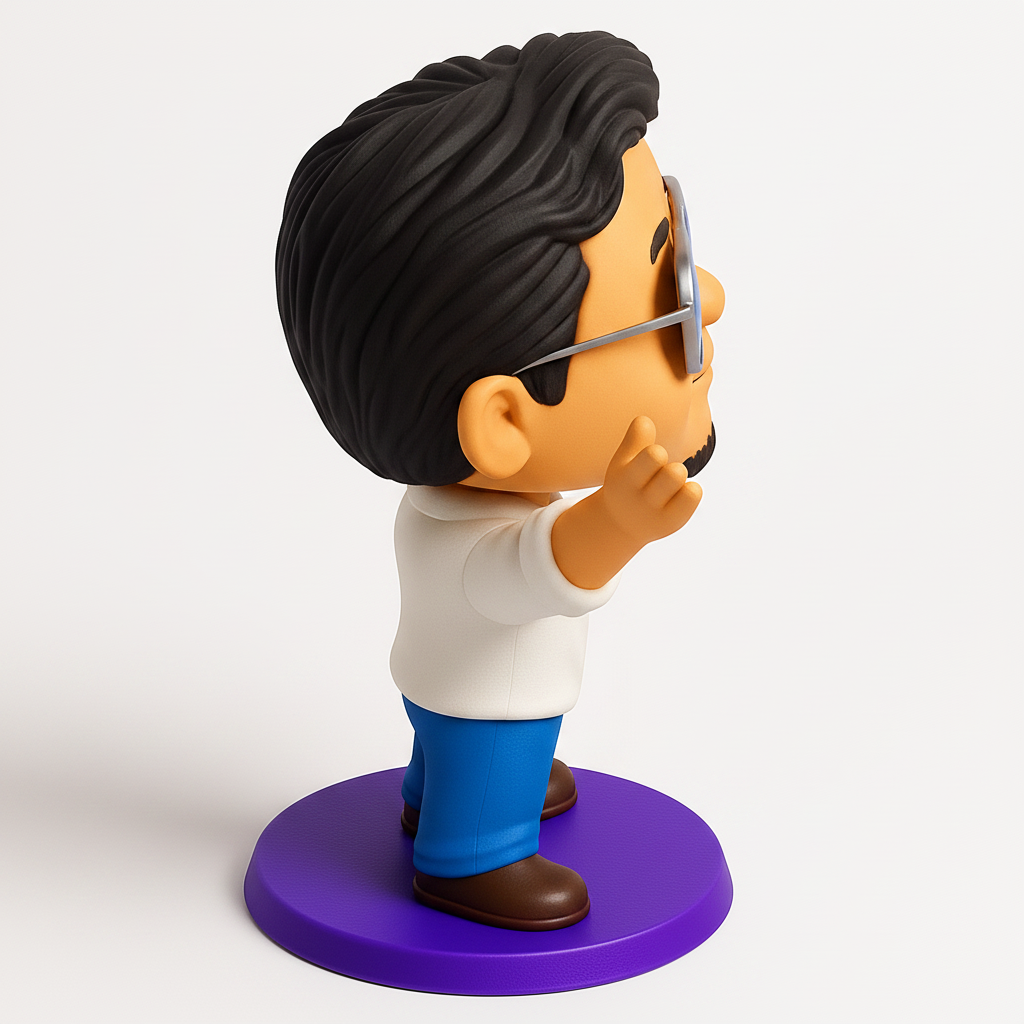 face to 3d model ai-3D portrait printing from photo_Charming Chibi Figure: Welcoming Pose