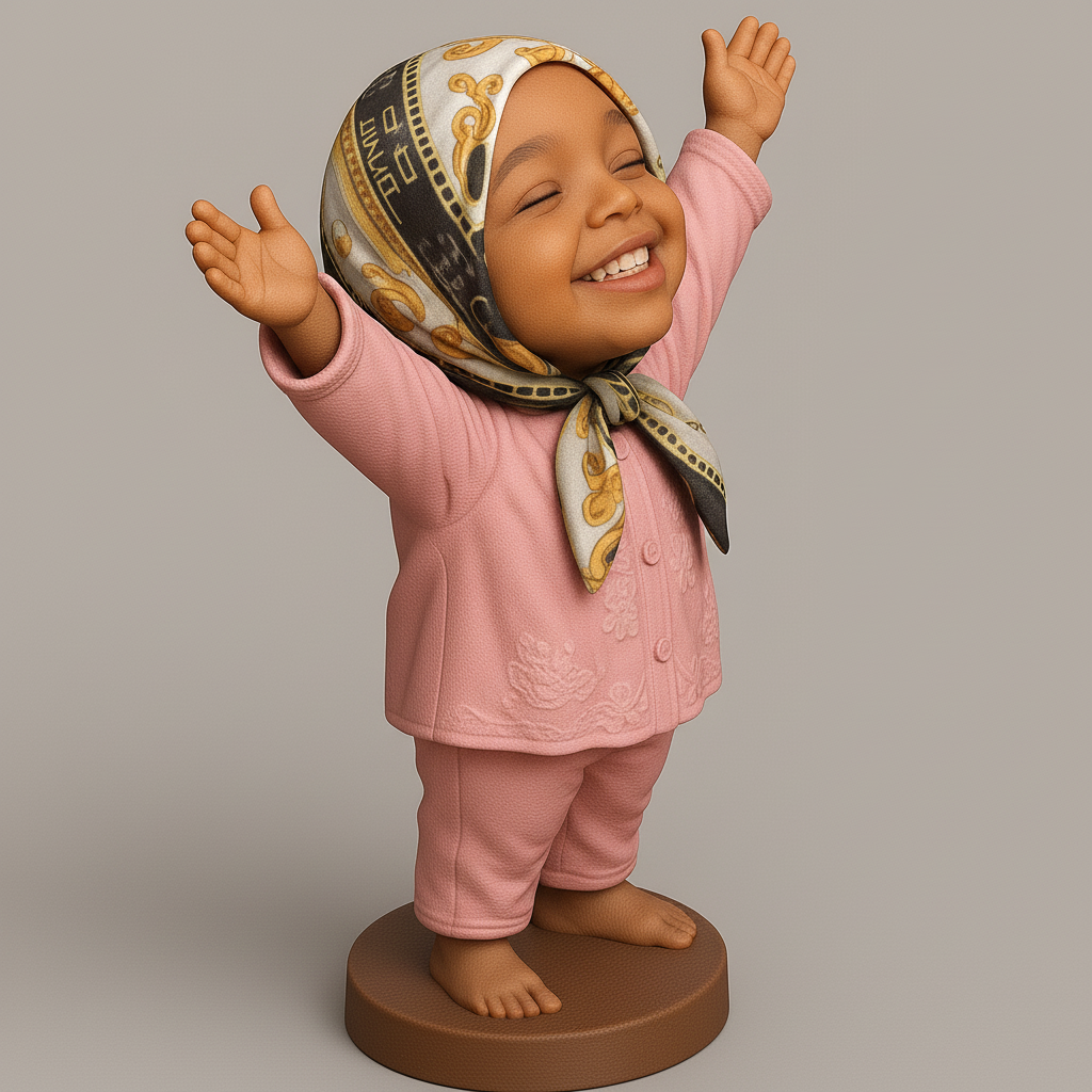 face anatomy 3d model-create 3d face model from photo_Joyful Child Figure for 3D Printing