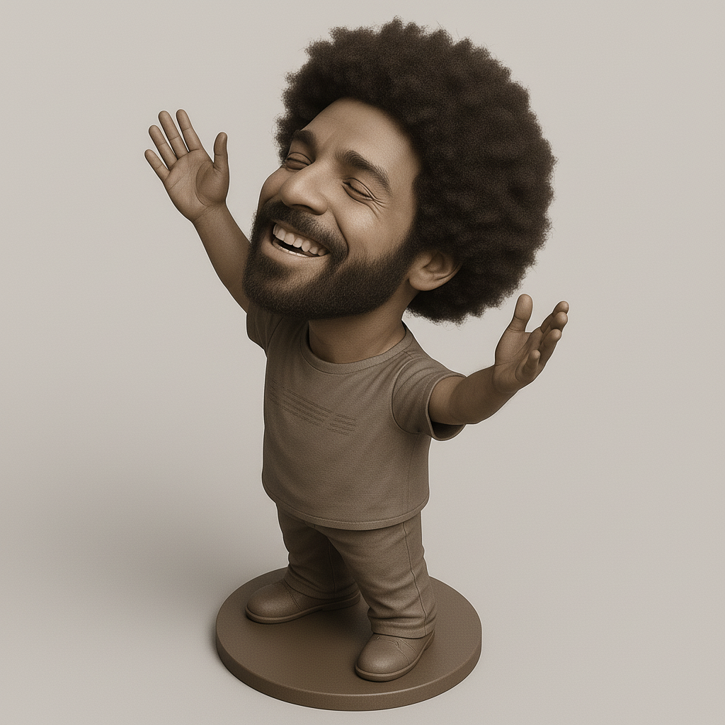 silhouette 3d printer maker-3d portrait printing_Joyful Character Figure for 3D Printing