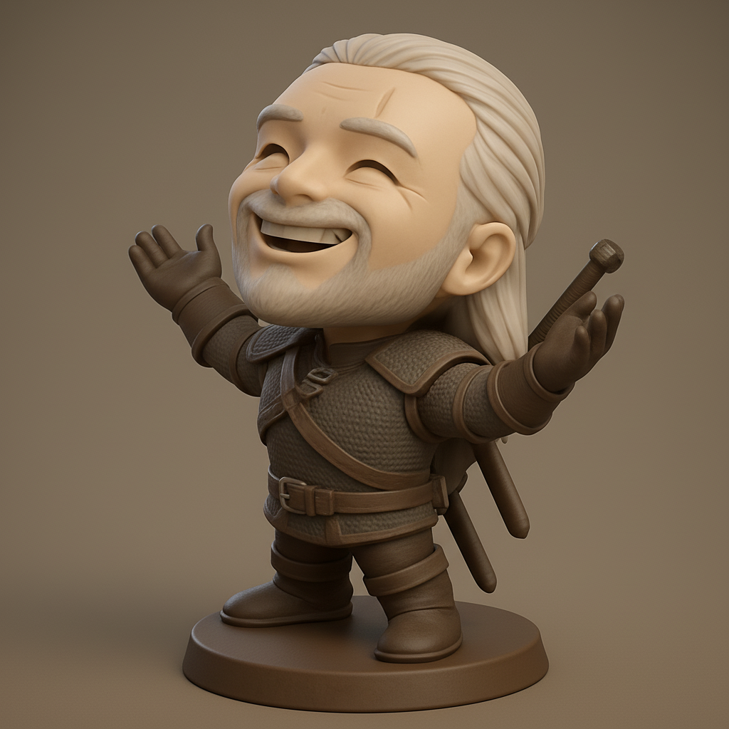 face anatomy 3d model-create 3d face model from photo_Chibi Geralt: The Witcher's Happiest Form!