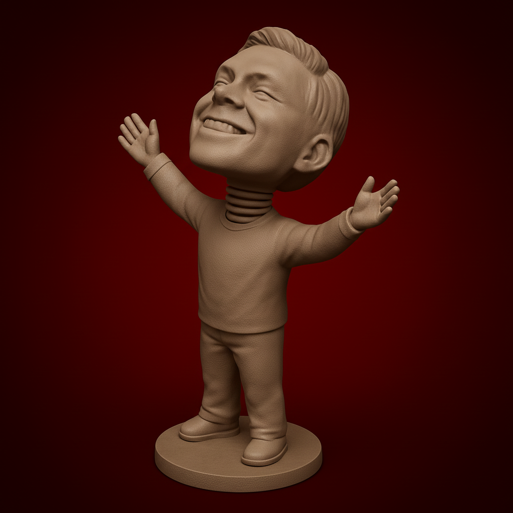silhouette 3d printer maker-3d portrait printing_Optimistic Bobblehead: Embrace Happiness & Joy