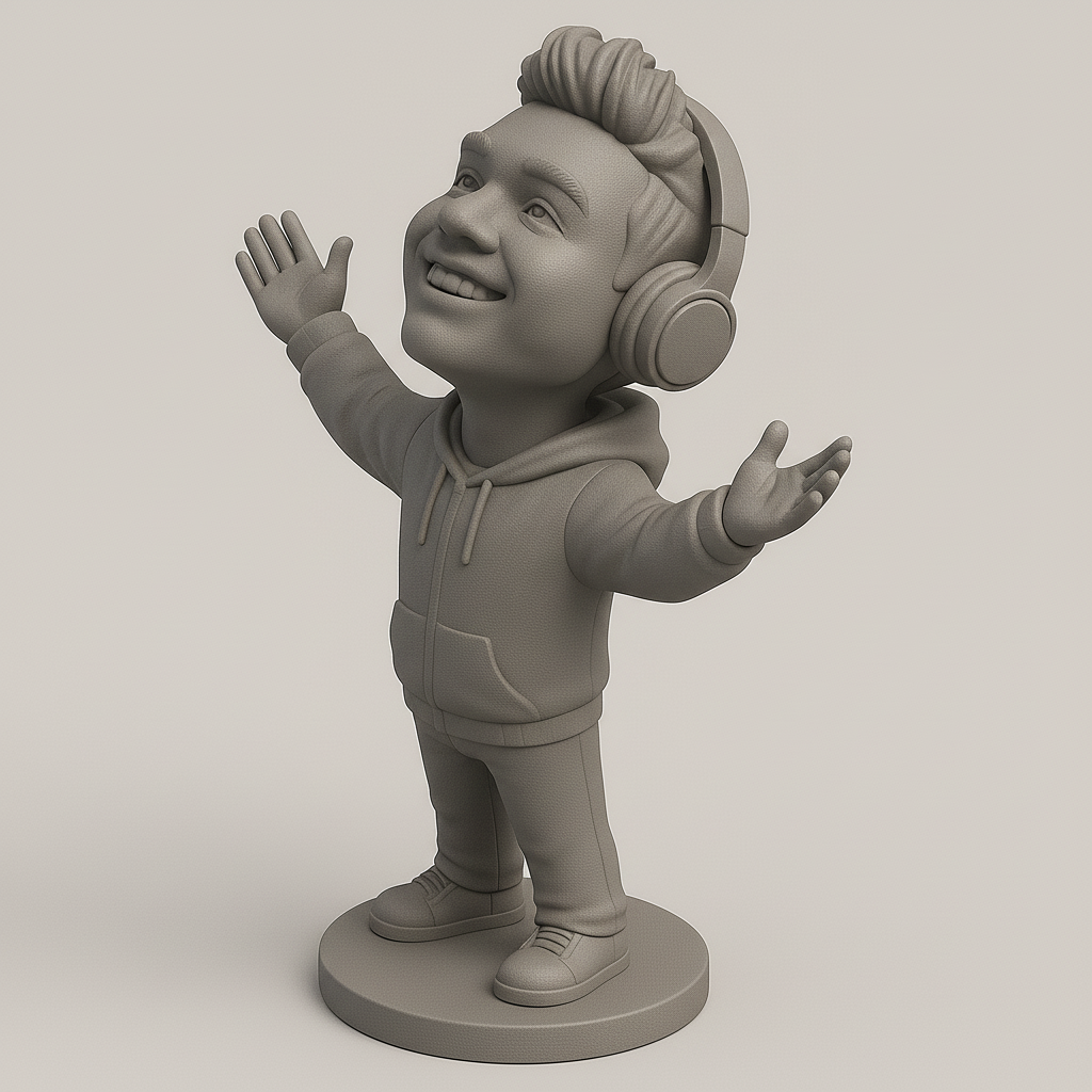 face anatomy 3d model-create 3d face model from photo_Cheerful Music Enthusiast Figurine