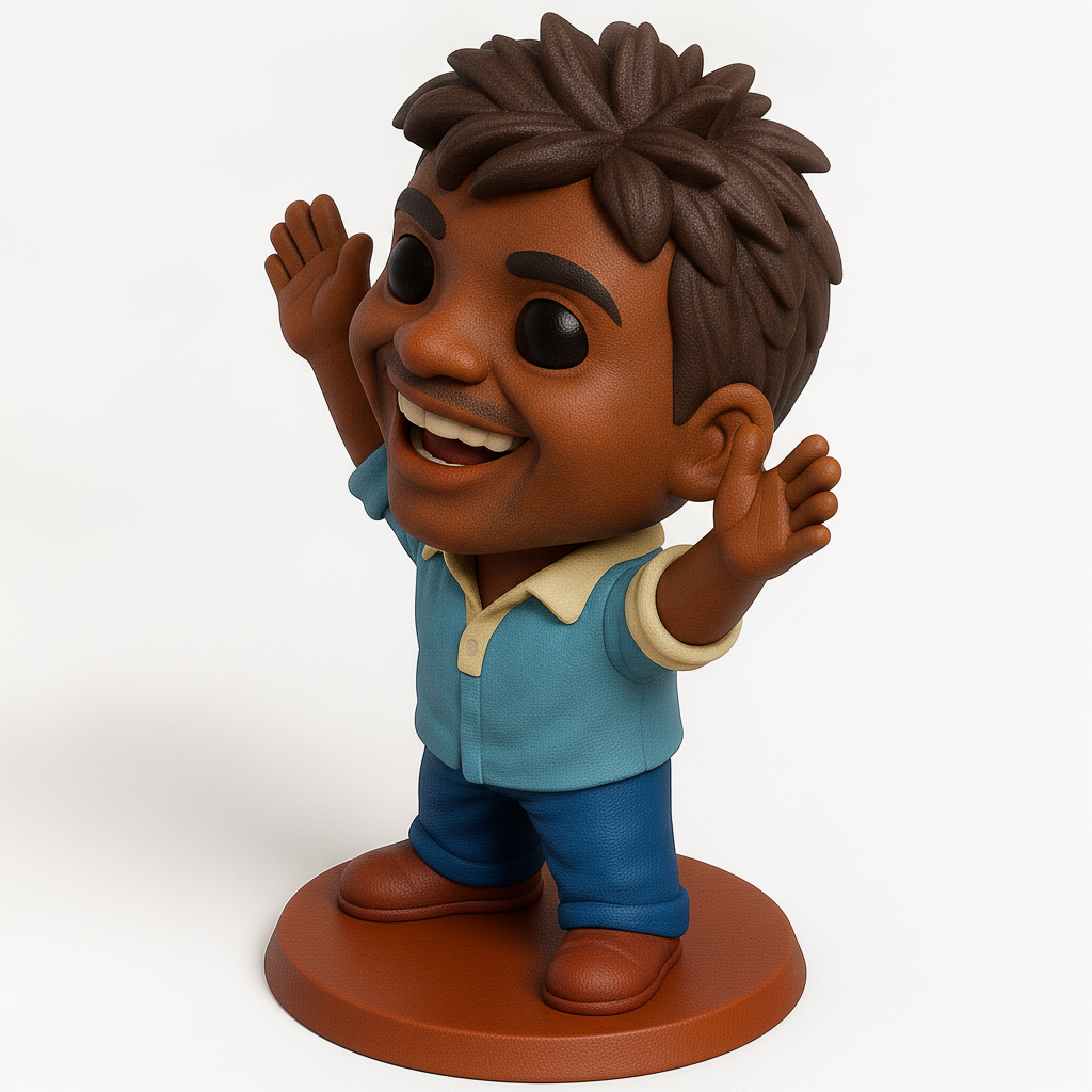 face anatomy 3d model-create 3d face model from photo_Joyful Waving Character Figurine