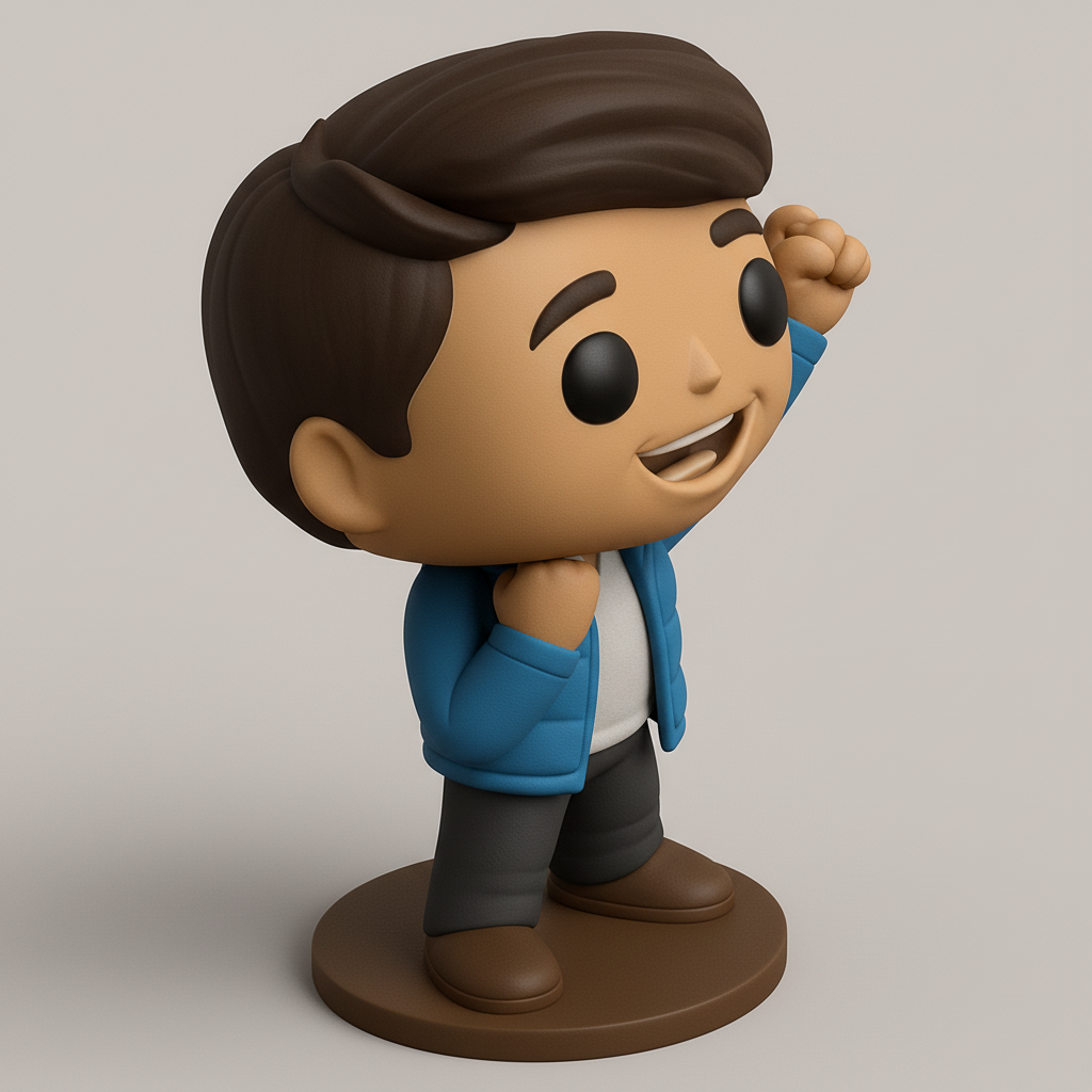 face anatomy 3d model-create 3d face model from photo_Triumphant Pop Style Figure: Celebrate Success!