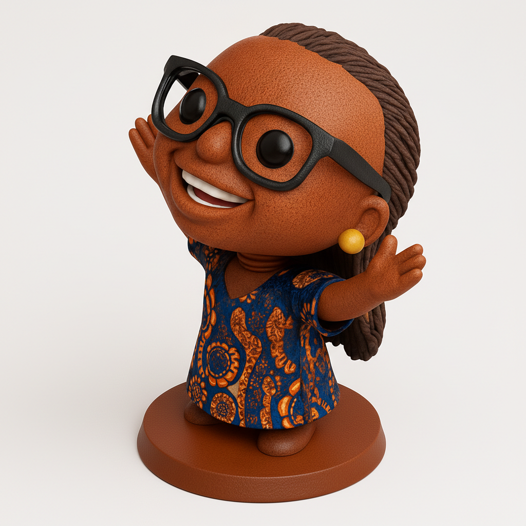 face to 3d model ai-3D portrait printing from photo_Joyful Bobblehead: Cultural Charm for Your Desk