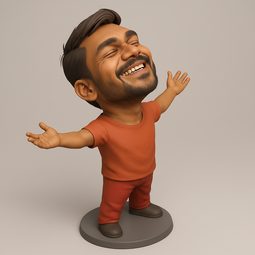 silhouette 3d printer maker-3d portrait printing_Joyful Character Figurine for 3D Printing