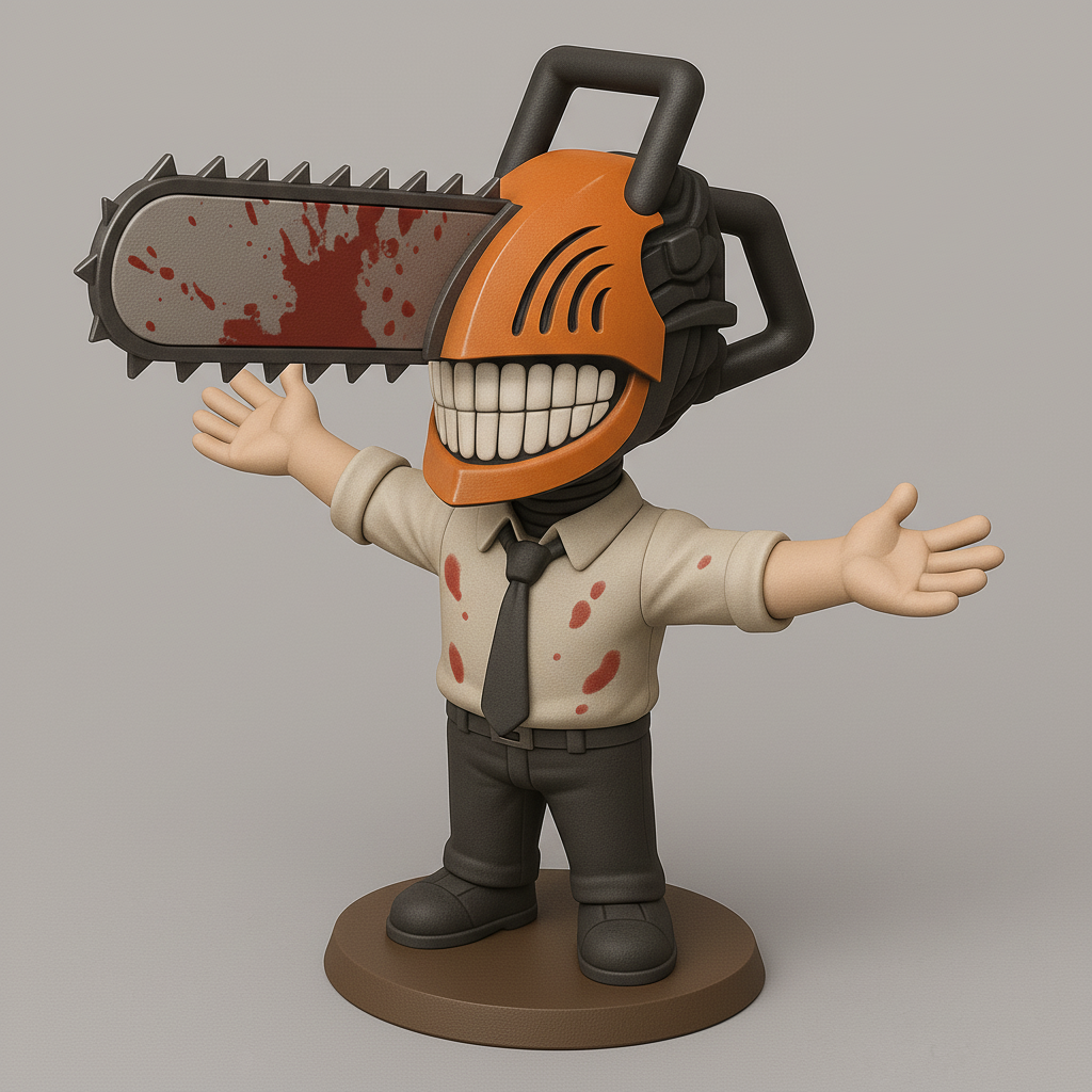 face anatomy 3d model-create 3d face model from photo_Chainsaw Guy Figurine