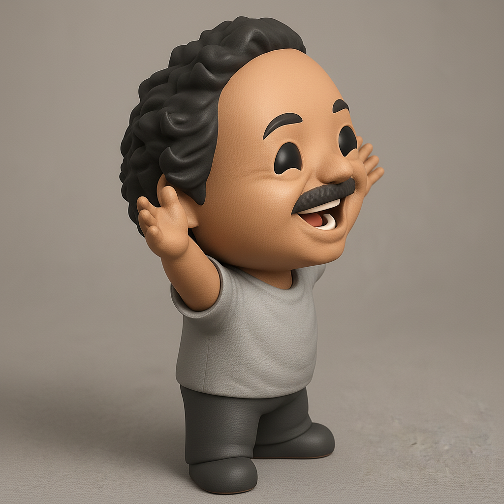 face anatomy 3d model-create 3d face model from photo_Cheerful Hug Moustache Man Collectible Figurine