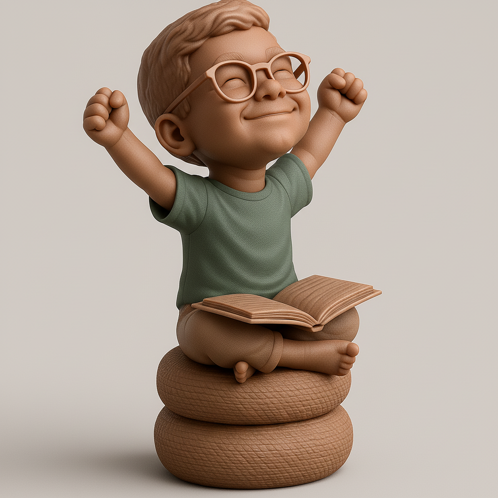 silhouette 3d printer maker-3d portrait printing_Joyful Reader: Celebrate Learning!