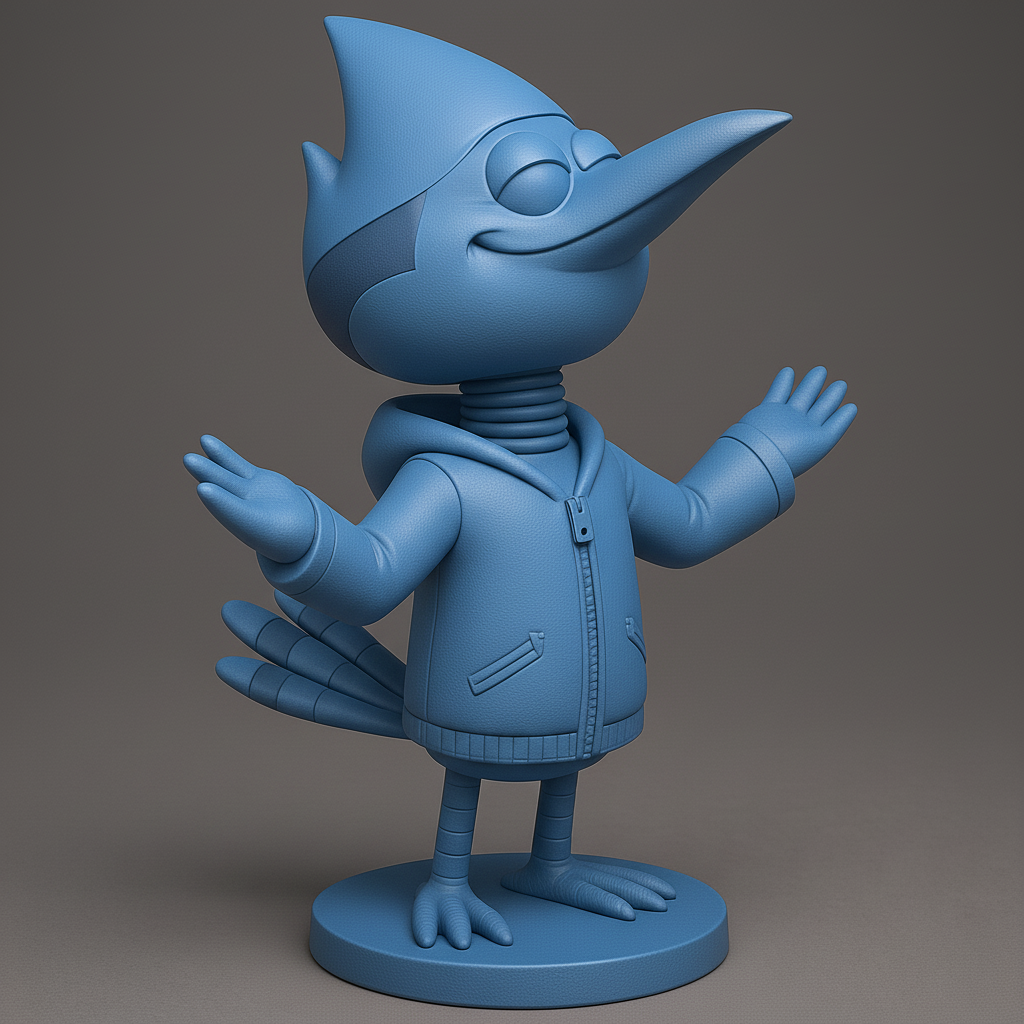 silhouette 3d printer maker-3d portrait printing_Charming Cartoon Bird Figurine for Your Collection