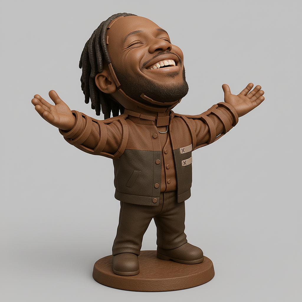 face anatomy 3d model-create 3d face model from photo_Joyful Figurine with Outstretched Arms