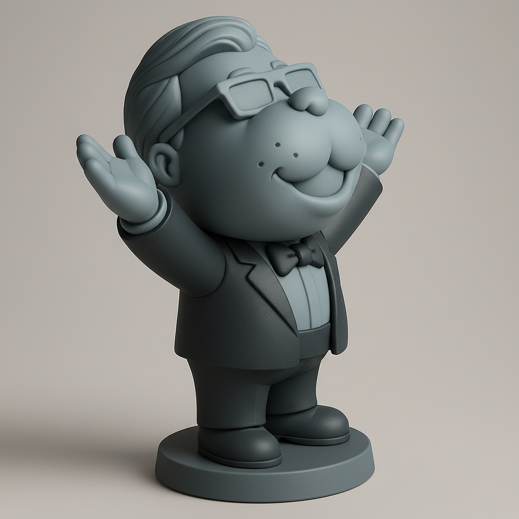 silhouette 3d printer maker-3d portrait printing_Cheerful Character Figure for Your Collection