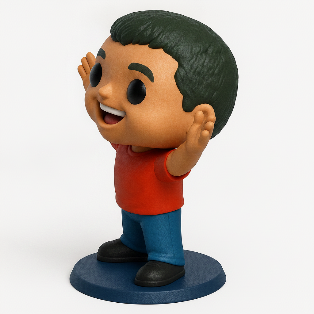 face anatomy 3d model-create 3d face model from photo_Joyful Pop-Style Figurine: Easy 3D Print!