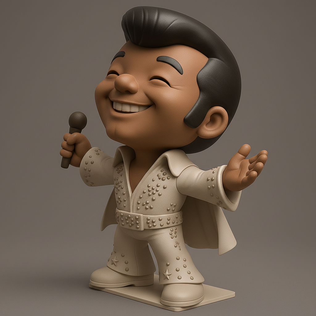 face anatomy 3d model-create 3d face model from photo_Fun Retro Elvis-Inspired Figurine