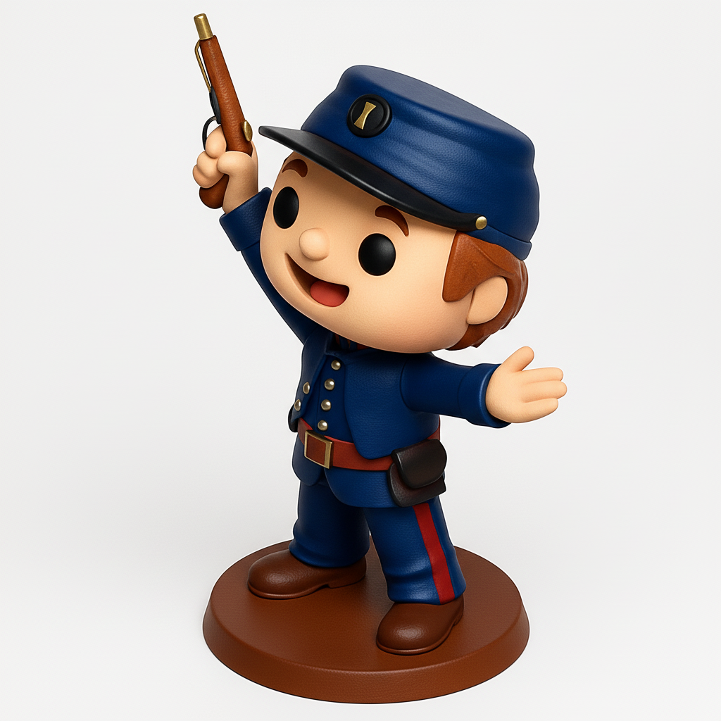 face to 3d model ai-3D portrait printing from photo_Chibi Civil War Union Soldier  Fun & Easy 3D Print