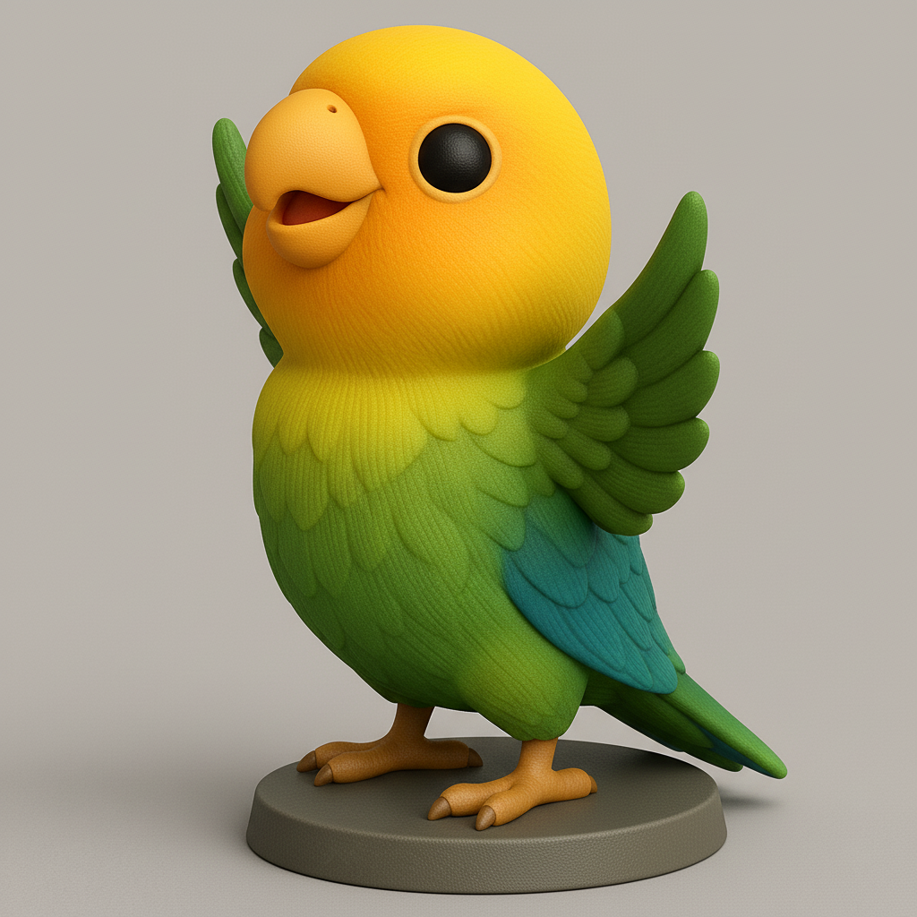 face anatomy 3d model-create 3d face model from photo_Cheerful Parrot Figurine for Your Collection