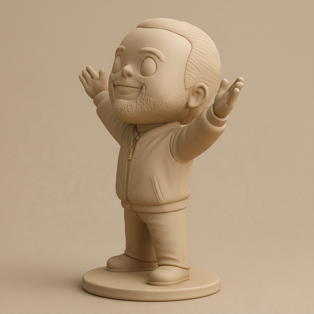 face to 3d model ai-3D portrait printing from photo_Friendly Welcoming Character Statue - Desk Companion