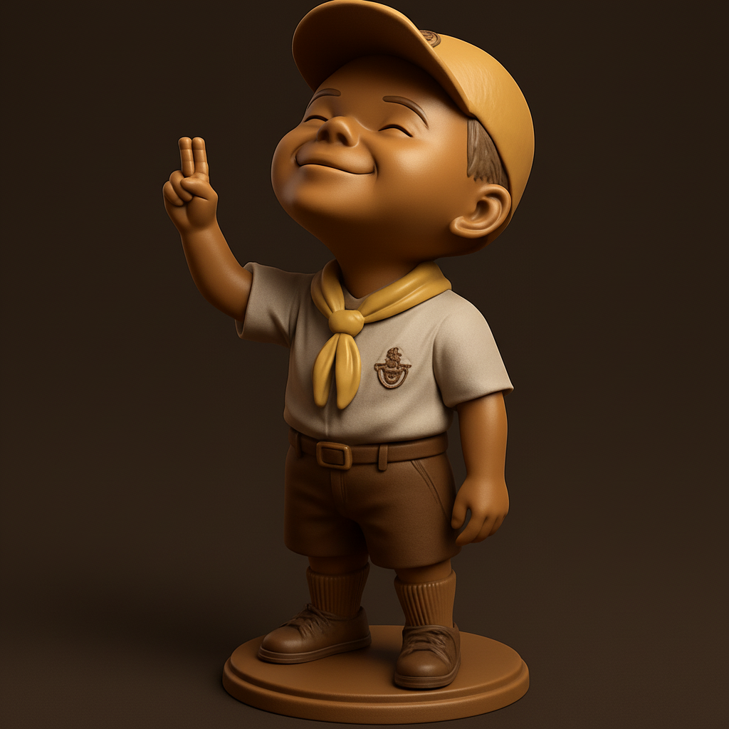 face to 3d model ai-3D portrait printing from photo_Joyful Scout Figurine: Inspire & Decorate