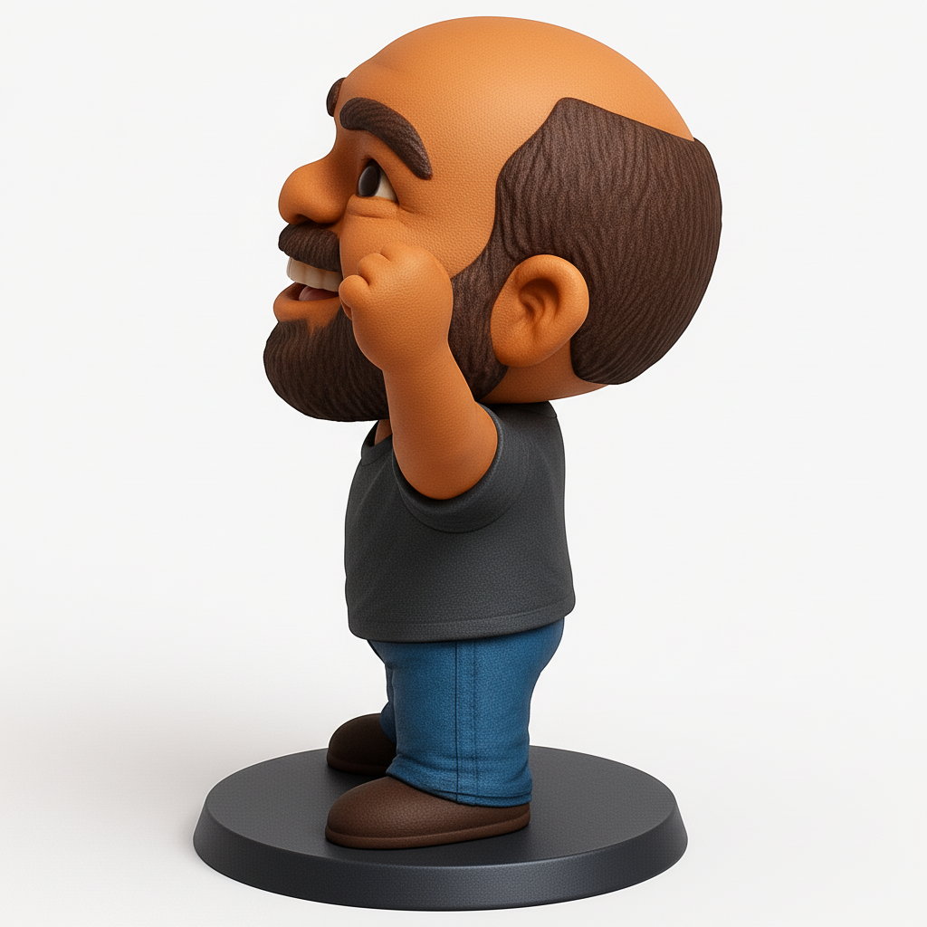 face to 3d model ai-3D portrait printing from photo_Joyful Victory Bobblehead: Celebrate Every Win!